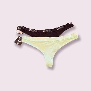 Ethika Black and Green Thongs